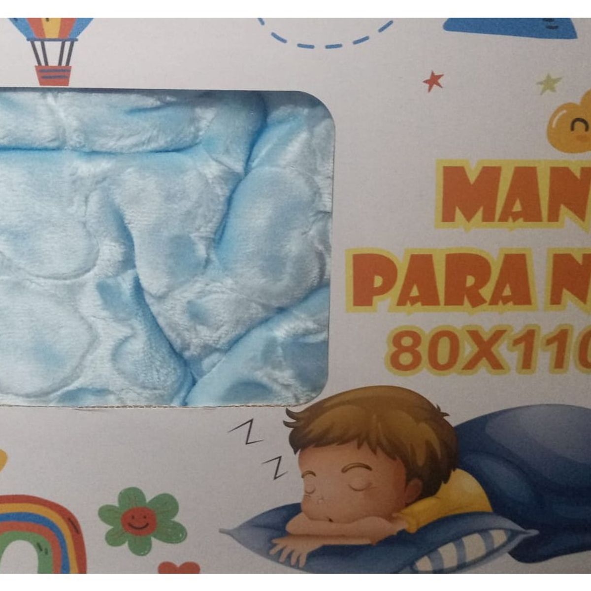 COMPRAPO - Manta Frazada Bebé Extra Suave Bebé Amor Celeste 110x140 Cm