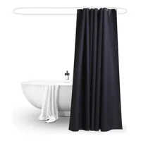 Cortina Baño Negra Impermeable 180x180 Cms