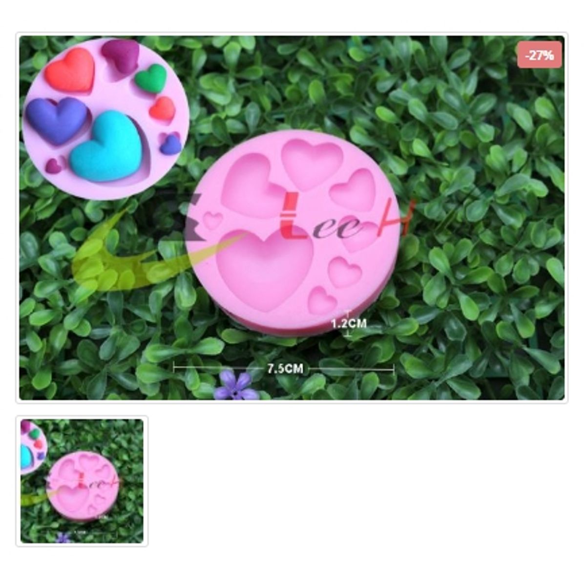 GENERICO - Molde Para Fondant Silicona Forma Corazones