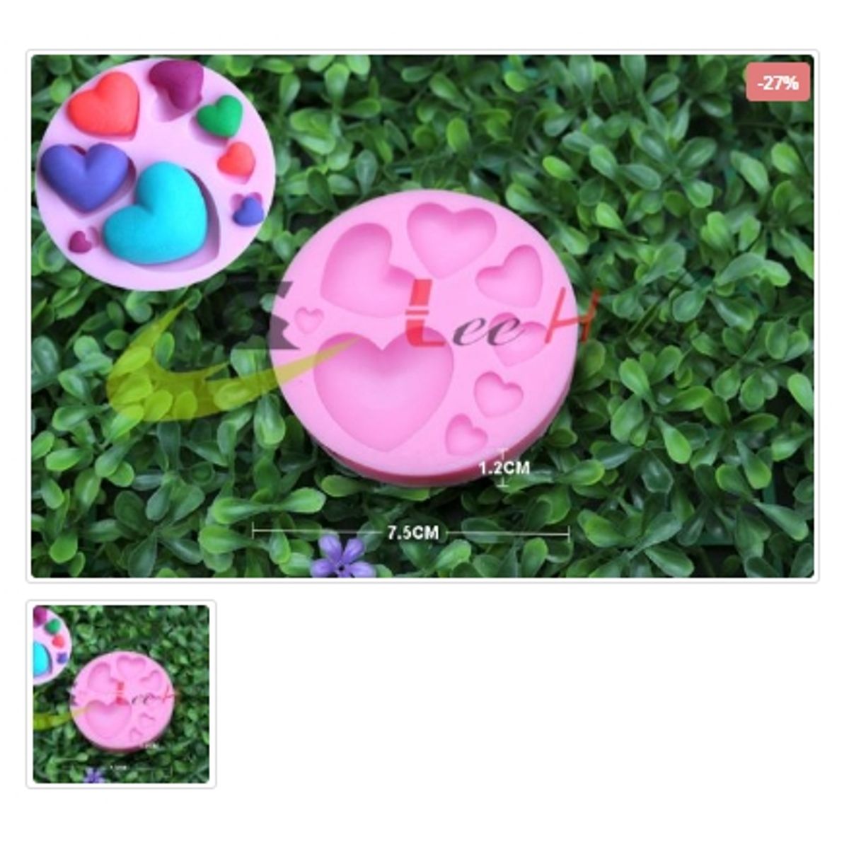 GENERICO - Molde Para Fondant Silicona Forma Corazones