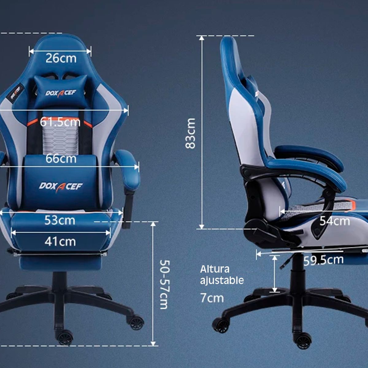 GENERICO - Silla Gamer Dowinx Modelo BLUE Con Masajeador Lumbar