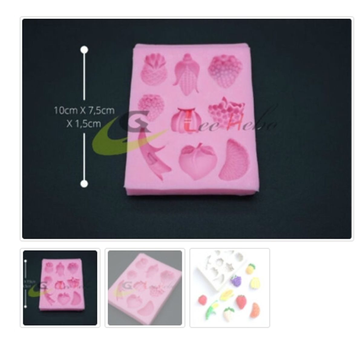 GENERICO - Molde Para Fondant Silicona Forma Frutas