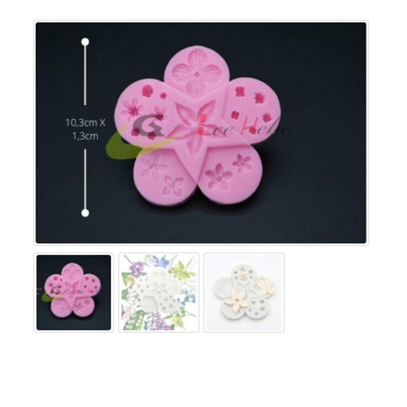 GENERICO - Molde Para Fondant Silicona Forma Flores Reposteria