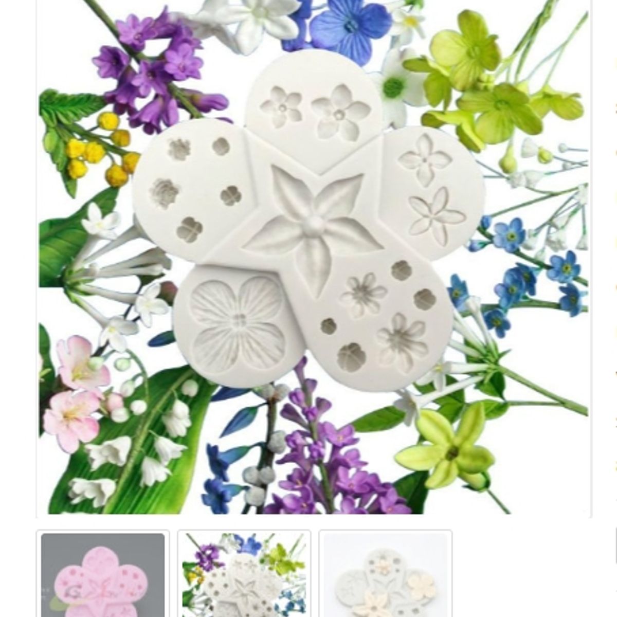 GENERICO - Molde Para Fondant Silicona Forma Flores Reposteria