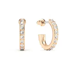 BLOOM CRYSTAL - Argollas Eternity de 14mm con cristales de Swarovski en oro rosa