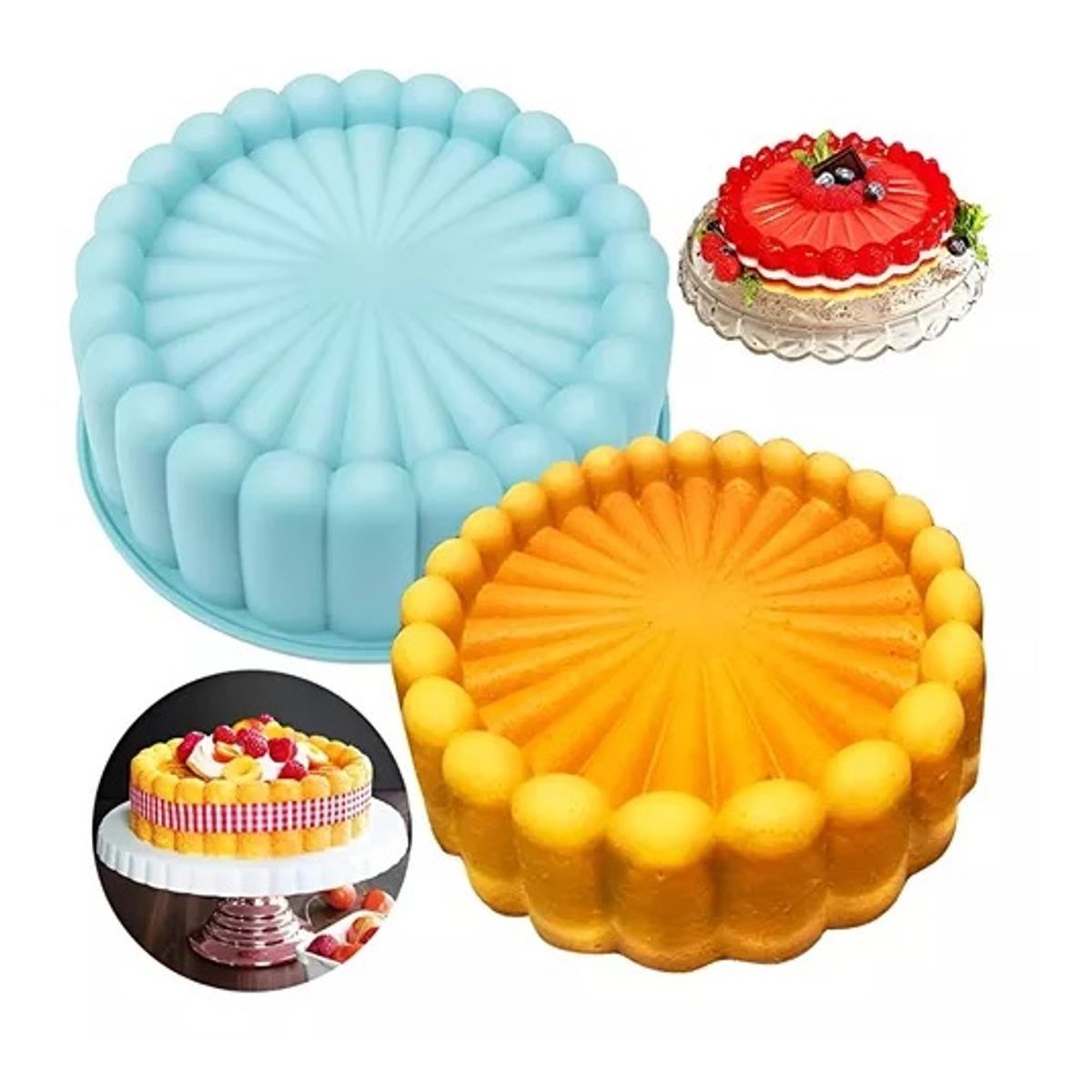 GENERICO - Moldes Reposteria Molde Torta Molde Queque Flor Sol 19x6cm.