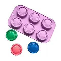 GENERICO - Molde Queque Moldes Reposteria Molde Silicona Flor Sol 6cav