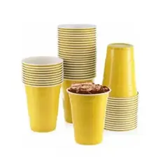 GENERICO - Vasos Plasticos Capacidad 500 Ml Color Amarillo 10 Unidades