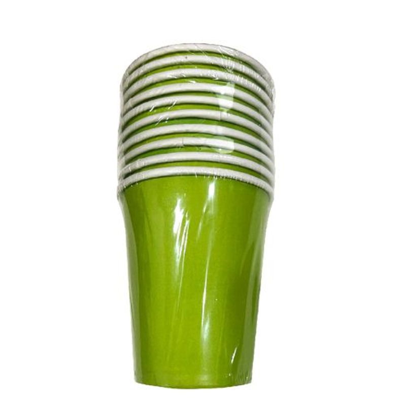GENERICO - Vasos Papel 5.3 Cm X 8.8 Cm X 7.6 Cm Color Verde 10 Unidades