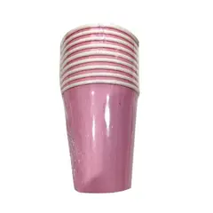 GENERICO - Vasos Papel 5.3 Cm X 8.8 Cm X 7.6 Cm Color Rosa 10 Unidades