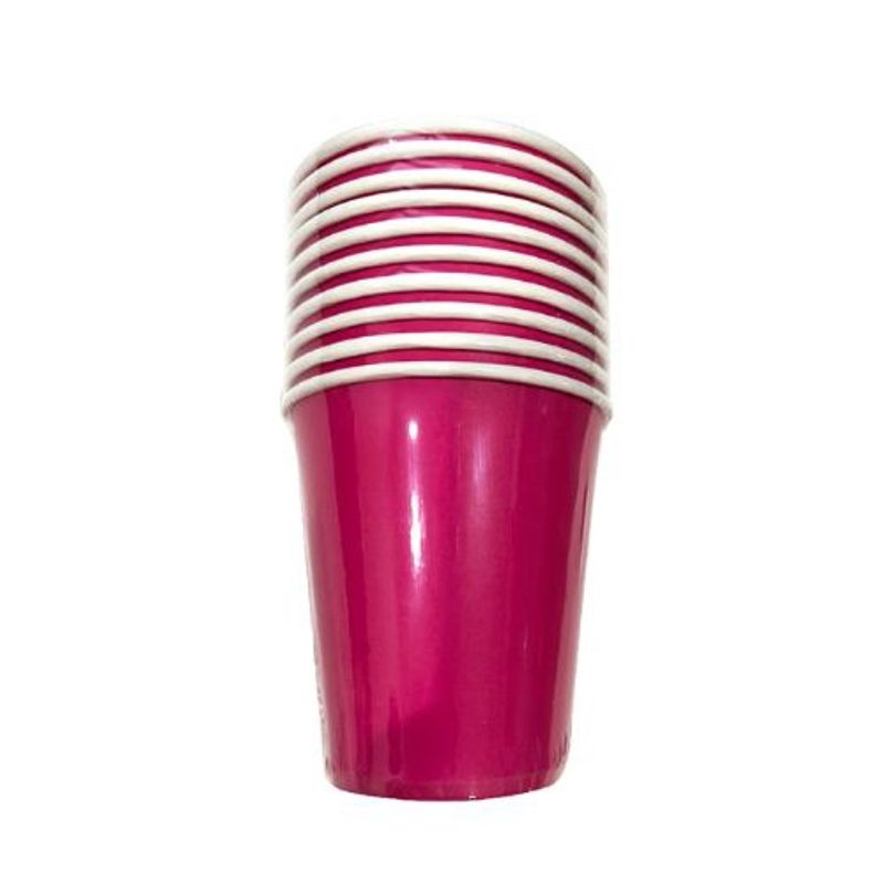 GENERICO - Vasos Papel 5.3 Cm X 8.8 Cm X 7.6 Cm Color Violeta 10 Unidades