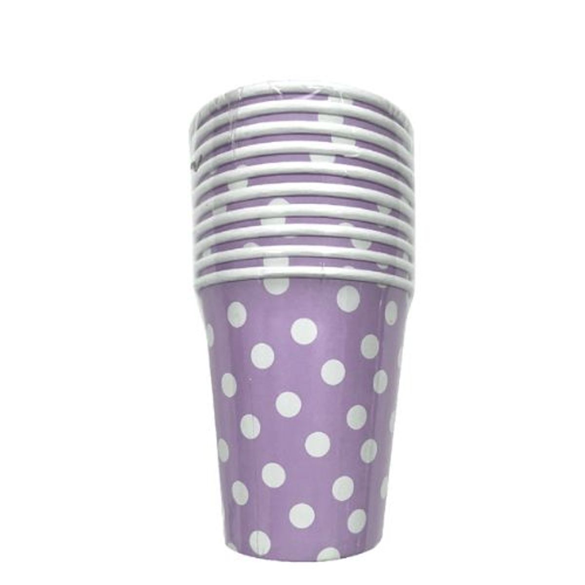 GENERICO - Vasos Papel 5.3 Cm X 8.8 Cm X 7.6 Cm Diseño Puntos Color Morado