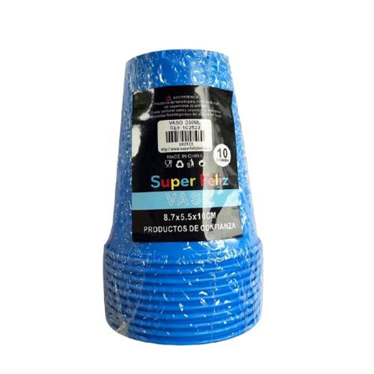 GENERICO - Vasos Plasticos 350 Ml 10 Unidades Color Azul
