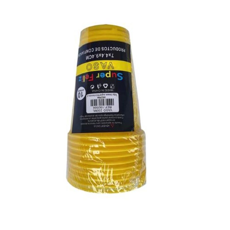 GENERICO - Vasos Plasticos 200 Ml 10 Unidades Color Mostaza