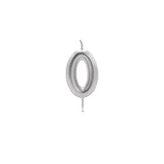 GENERICO - Vela Plata Numero 0 Pequeña 6 Cm
