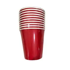 GENERICO - Vasos Papel 5.3 Cm X 8.8 Cm X 7.6 Cm 10 Unidades Color Rojo