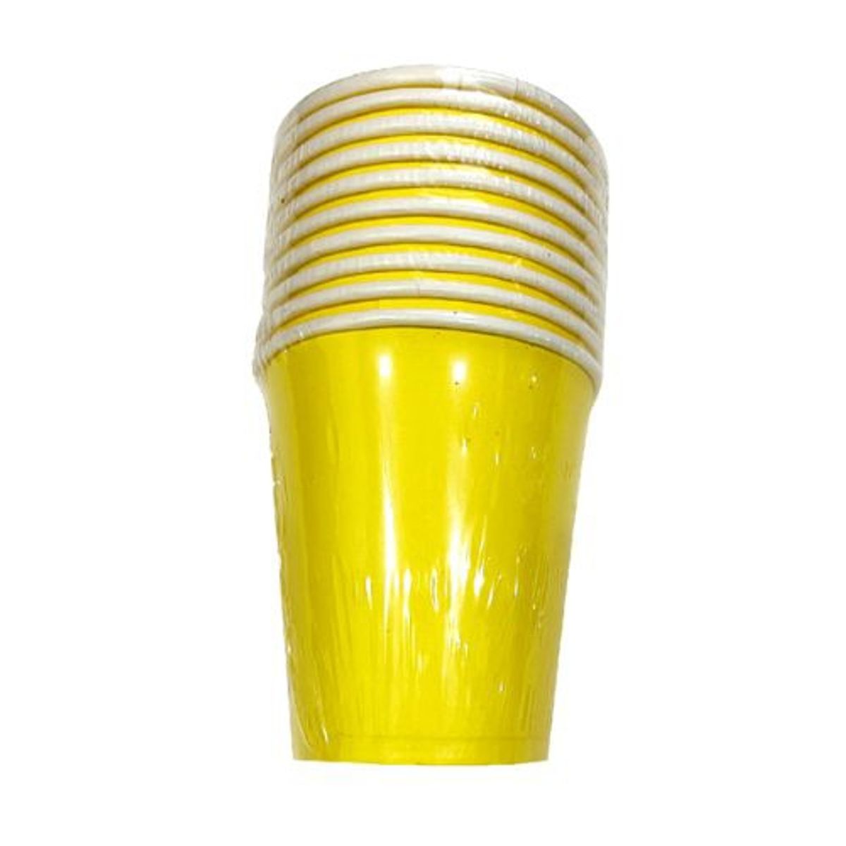 GENERICO - Vaso Material Papel Color Amarillo 10 Unidades