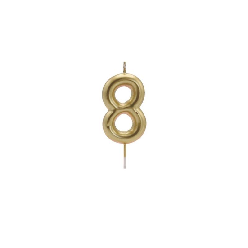 GENERICO - Vela Dorado Numero 8 Grande
