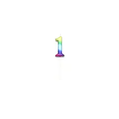 GENERICO - Vela De Numero 1 Multicolor 7cm