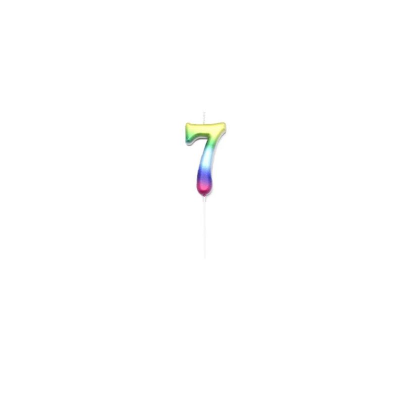 GENERICO - Vela De Numero 7 Multicolor 7cm