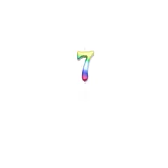 GENERICO - Vela De Numero 7 Multicolor 7 Cm