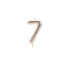 GENERICO - Vela De Numero 7 Oro Rosa 13cm