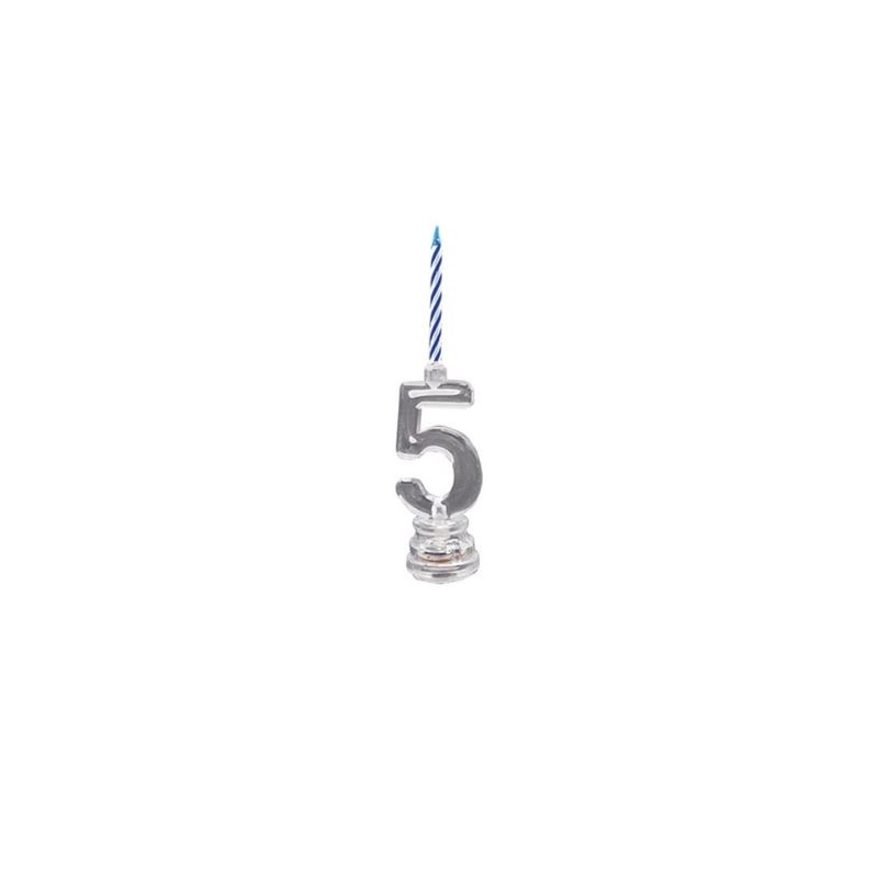 GENERICO - Vela De Numero 5 Luminosas 13cm