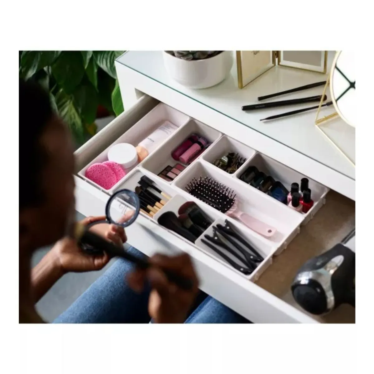 GENERICO - Caja Organizador Maquillaje 7 Divisores Cajon Accesorio