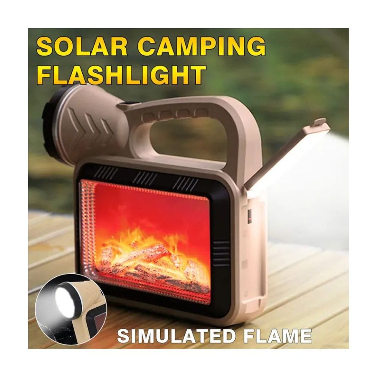 GENERICO - Linterna Lampara Solar Con Llama Lampara Multifuncional