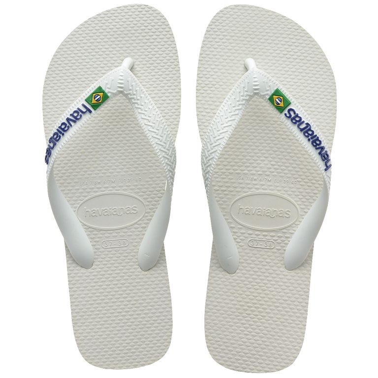 Sandalia Mujer Brasil Logo Blanco