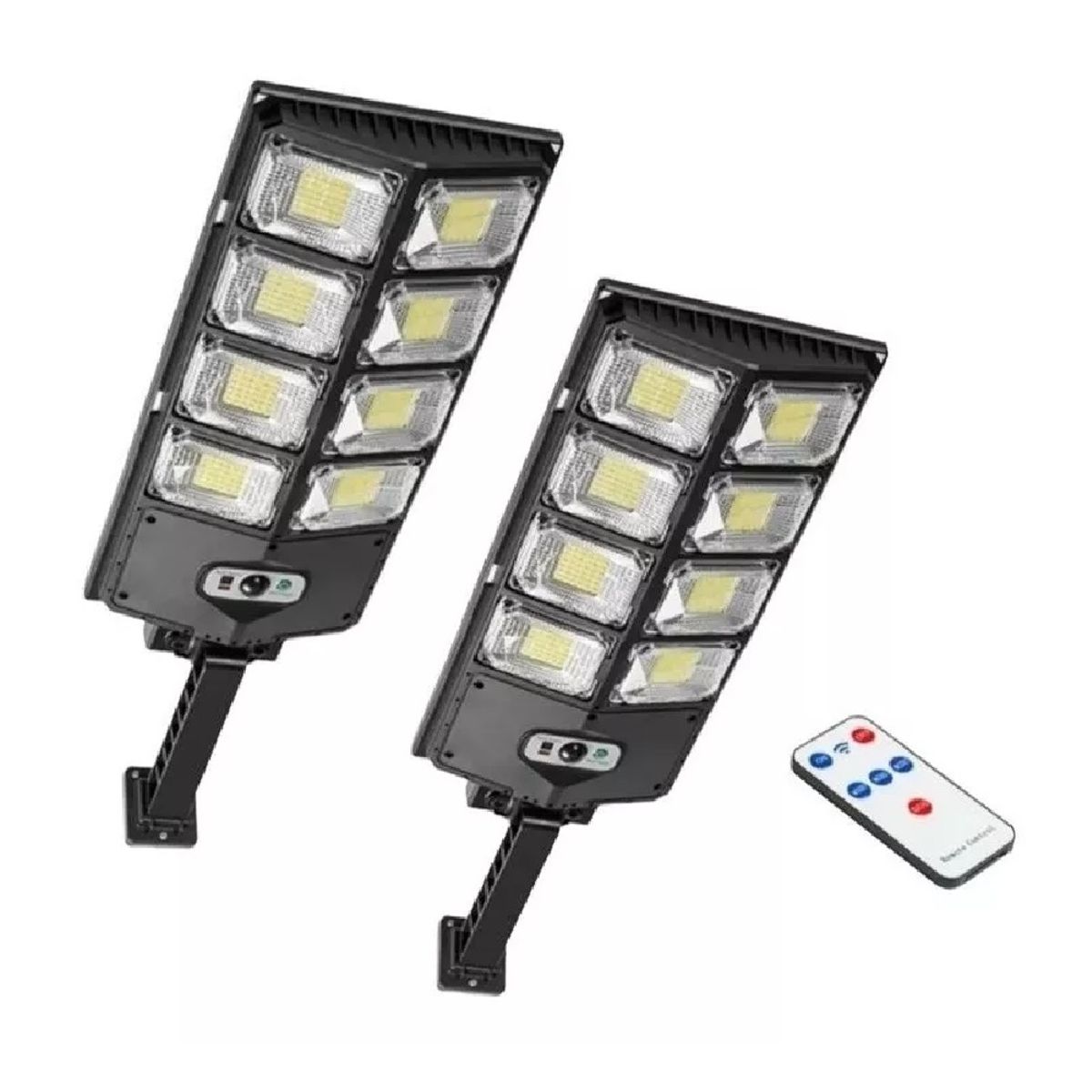 GENERICO - Pack X2 Focos Solares Potente Led Con Sensor Exterior 200w