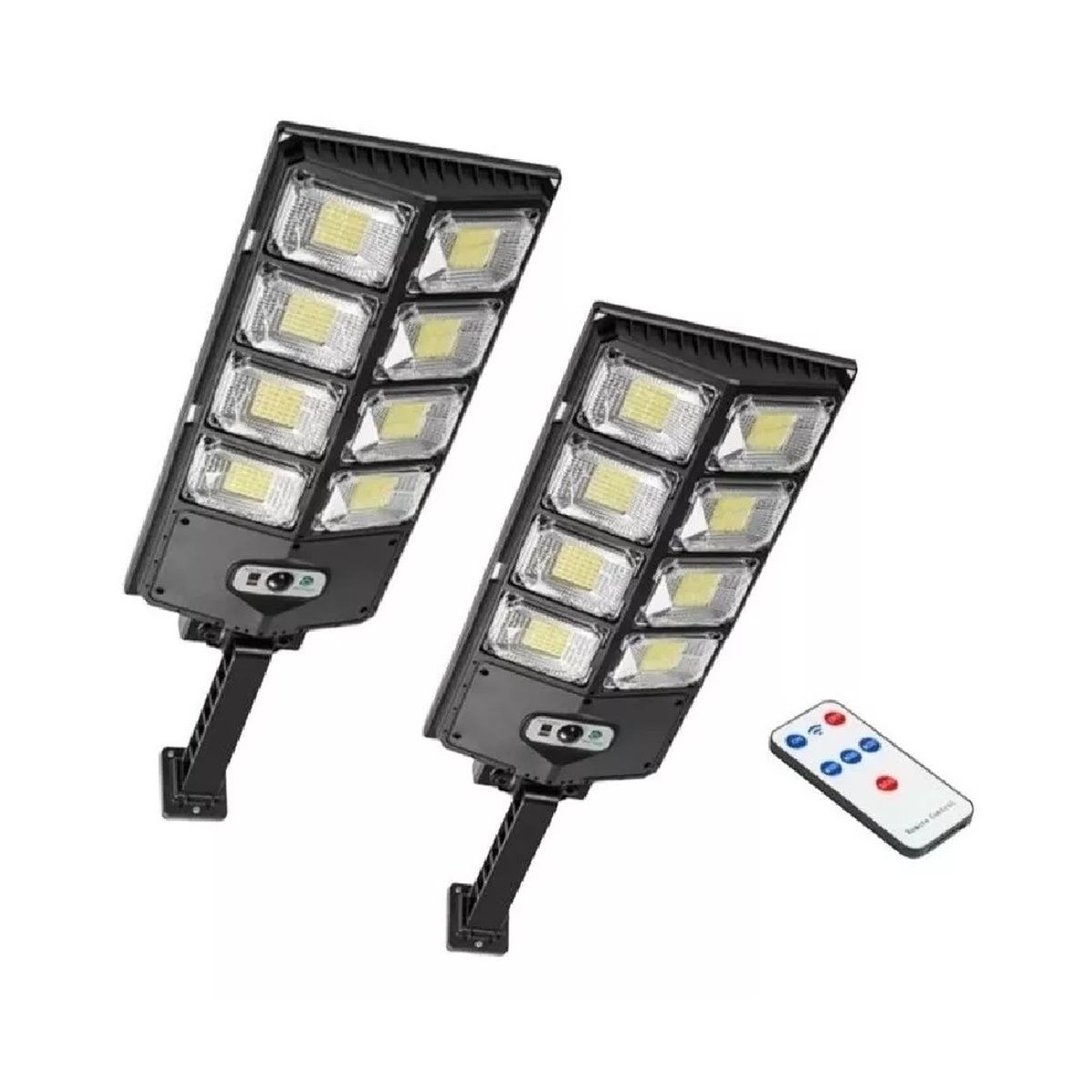 GENERICO - Pack X2 Focos Solares Potente Led Con Sensor Exterior 200w