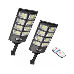 GENERICO - Pack X2 Focos Solares Potente Led Con Sensor Exterior 200w