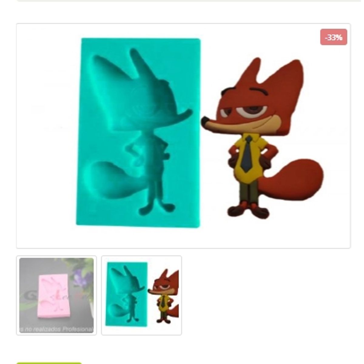 GENERICO - Molde Para Fondant Silicona Forma Zootopia