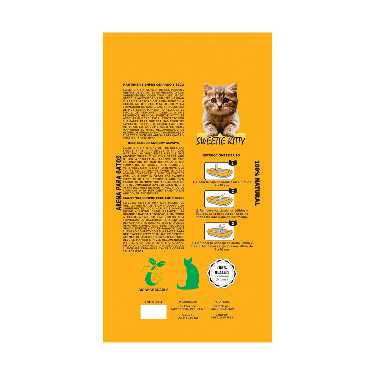 GENERICO - Arena sanitaria para gatos 20Kg Granulada Sweetie Kitty.