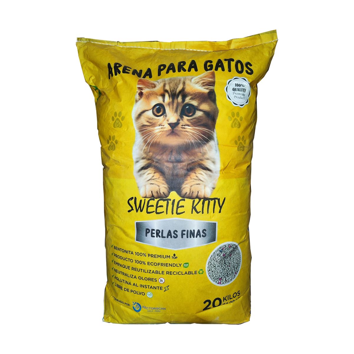 GENERICO - Arena sanitaria para gatos 20Kg Perlas finas Sweetie Kitty.