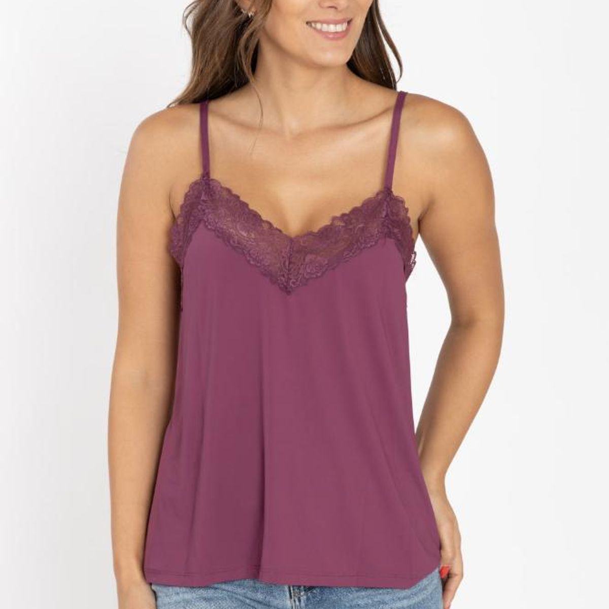 KAYSER - Polera microfibra y encaje 6008-MOR Kayser KAYSER