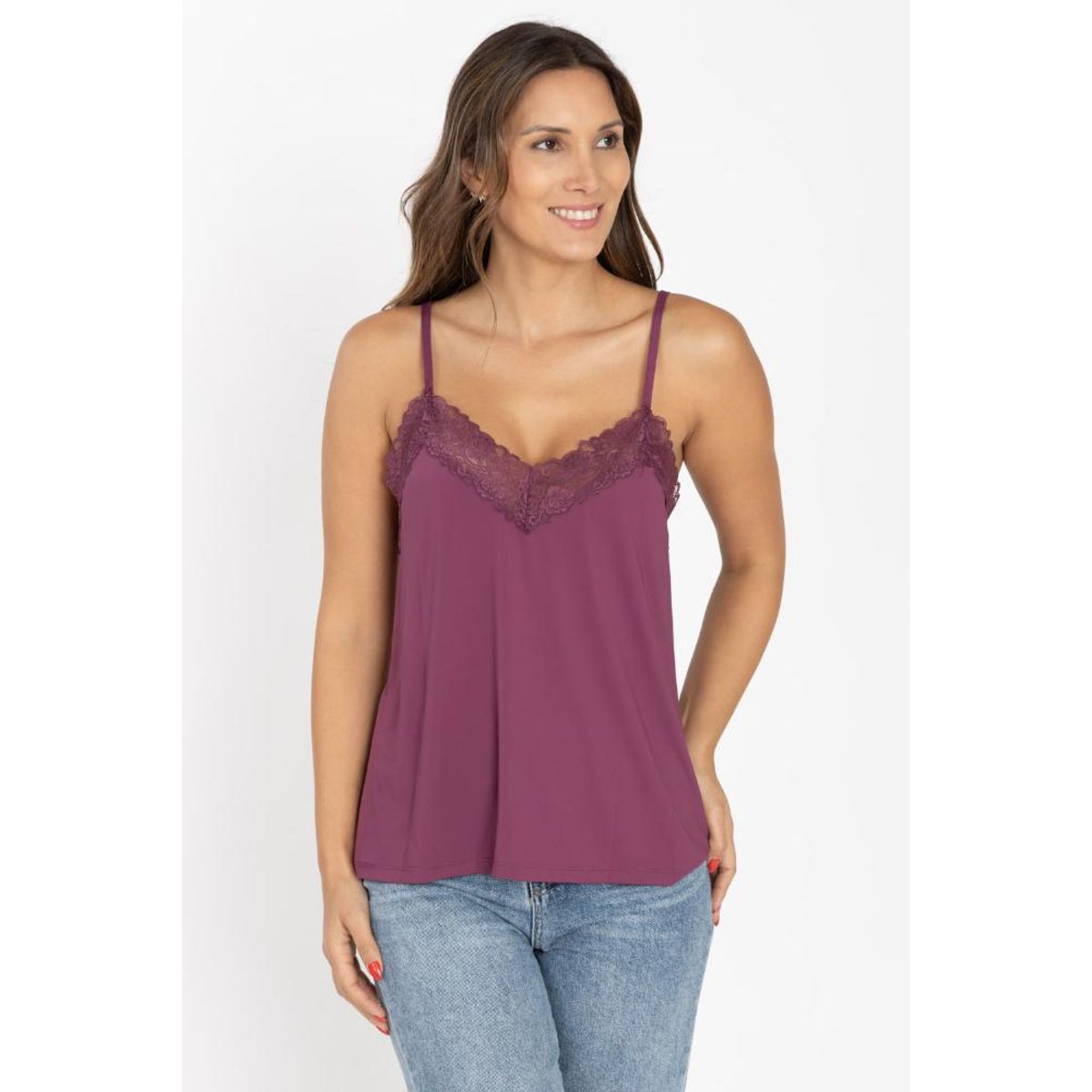 KAYSER - Polera microfibra y encaje 6008-MOR Kayser KAYSER