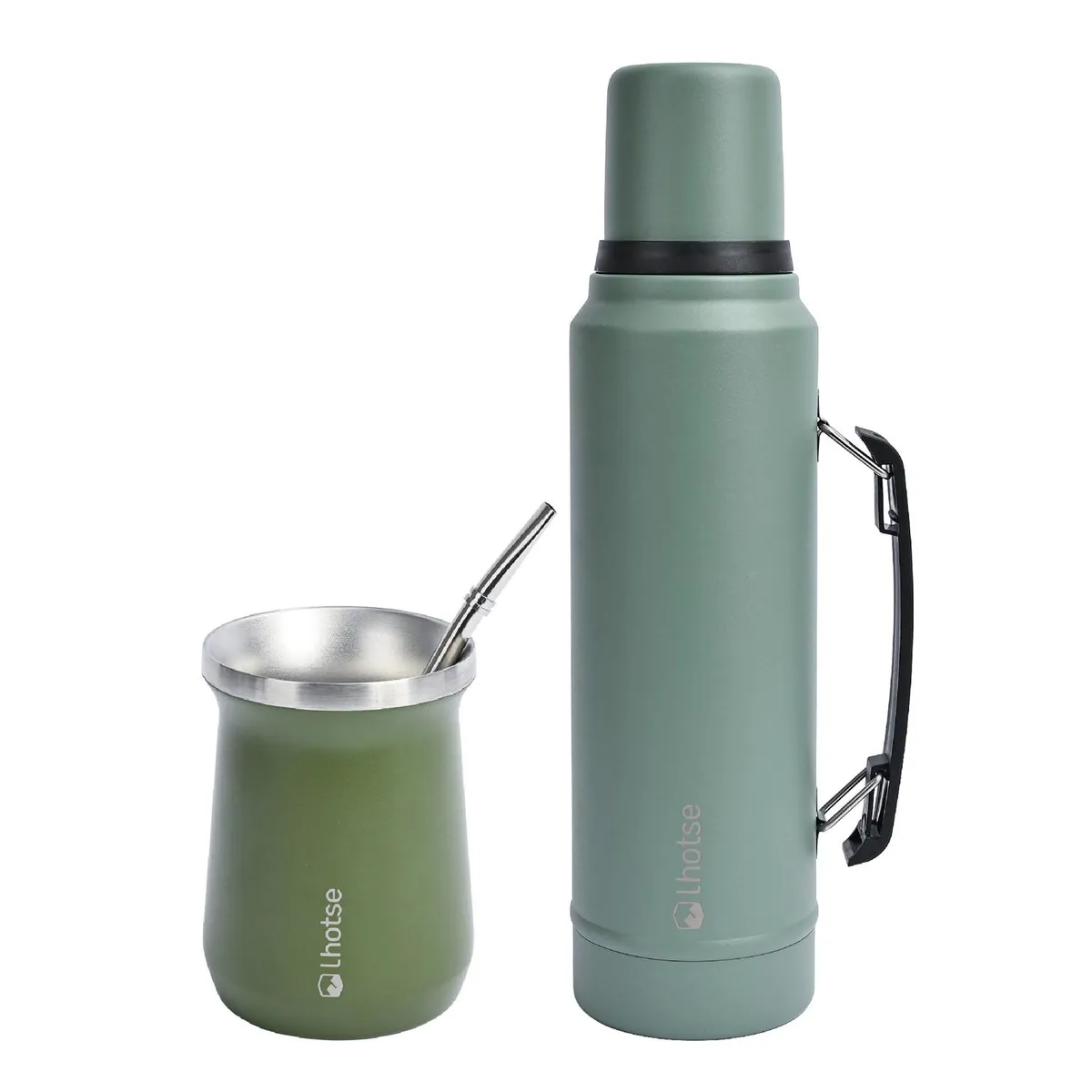 LHOTSE - Termo Liquido Classic 1,3 lts + Mate Bombilla Lhotse Green