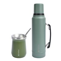 Termo Liquido Classic 1,3 lts + Mate Bombilla Green