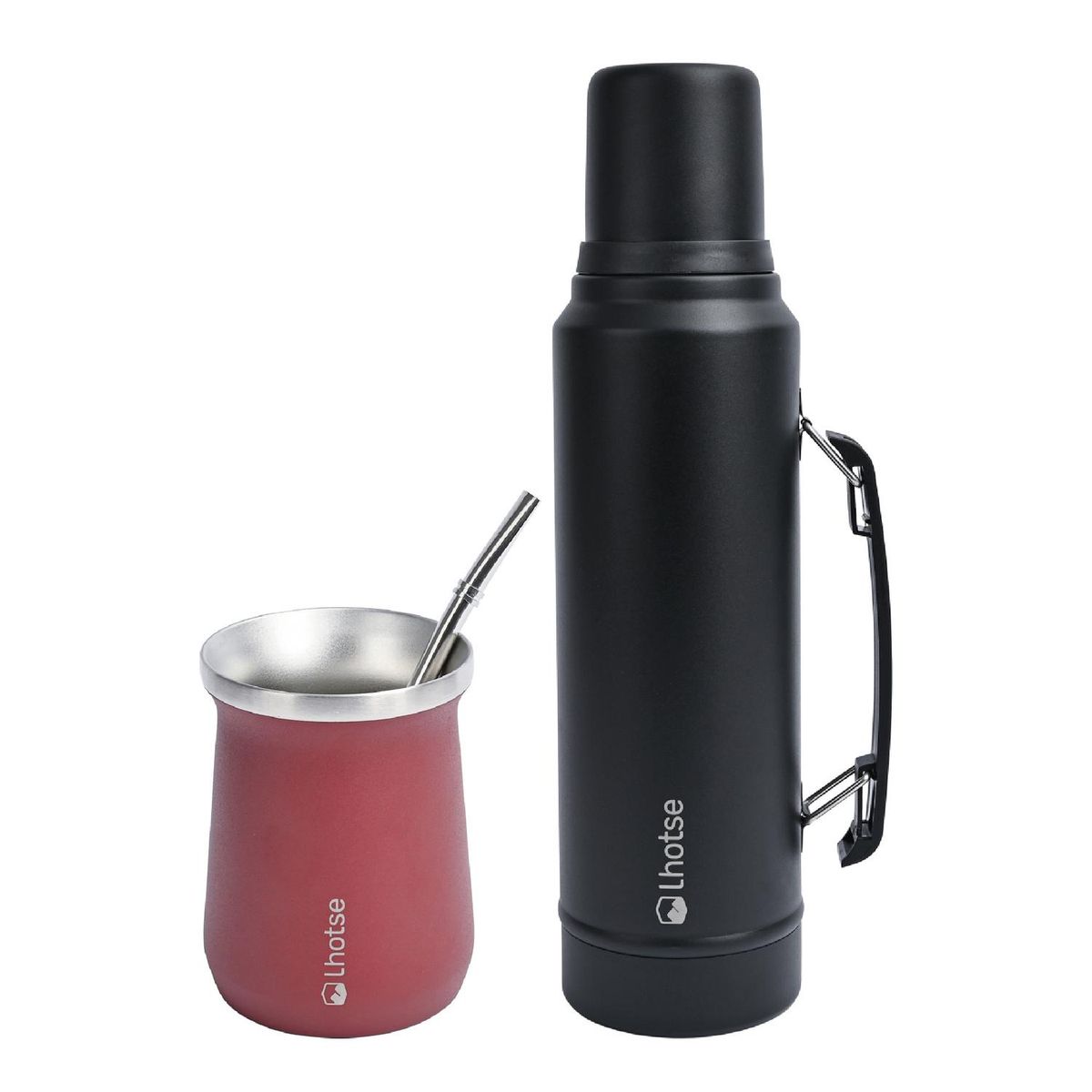 LHOTSE - Termo Liquido Classic 1,3 lts + Mate Bombilla Lhotse Red