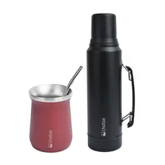 LHOTSE - Termo Liquido Classic 1,3 lts + Mate Bombilla Red