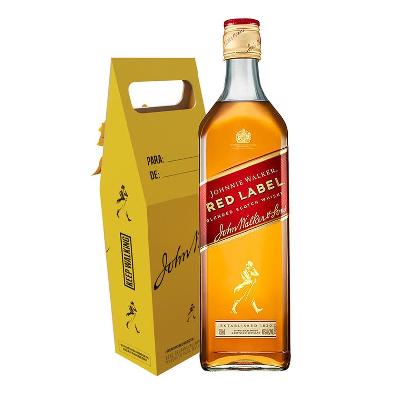 JOHNNIE WALKER - Whisky JW Red Label 750cc + Caja de Regalo