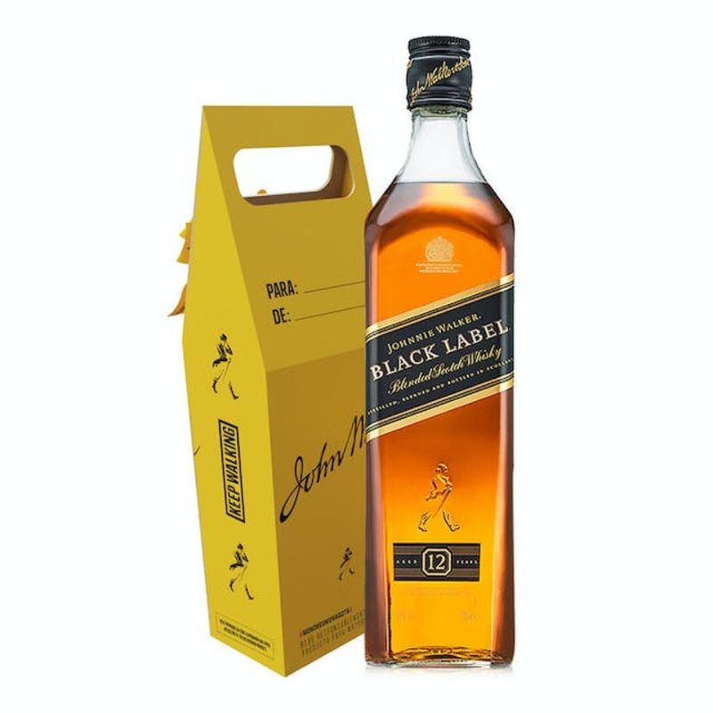 JOHNNIE WALKER - Whisky JW Black Label 750cc + Caja de Regalo