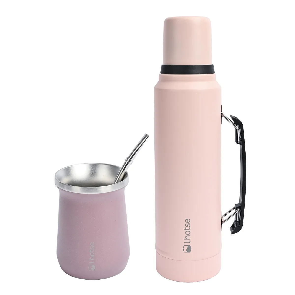 LHOTSE - Termo Liquido Classic 1,3 lts + Mate Bombilla Lhotse Pink