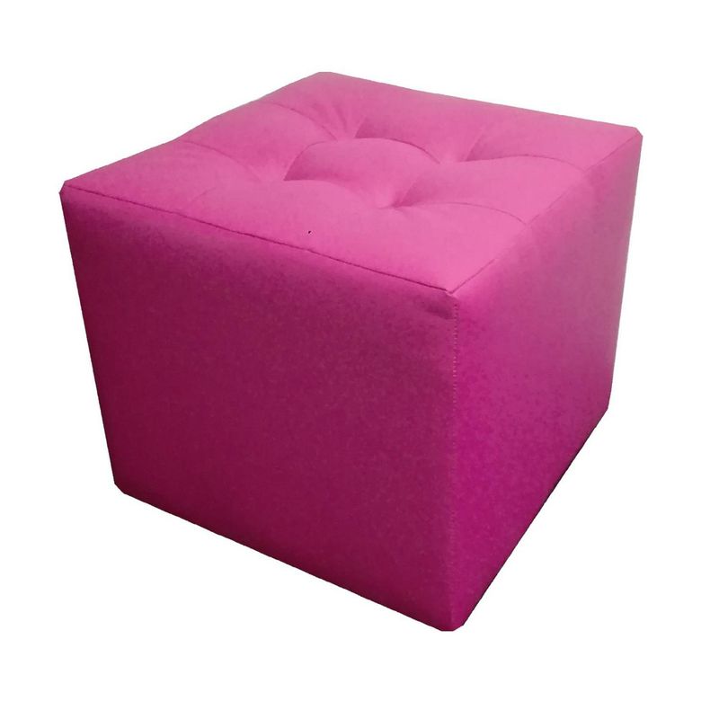 MUEBLES HVM - Puff  Fucsia   cuero 4 botones