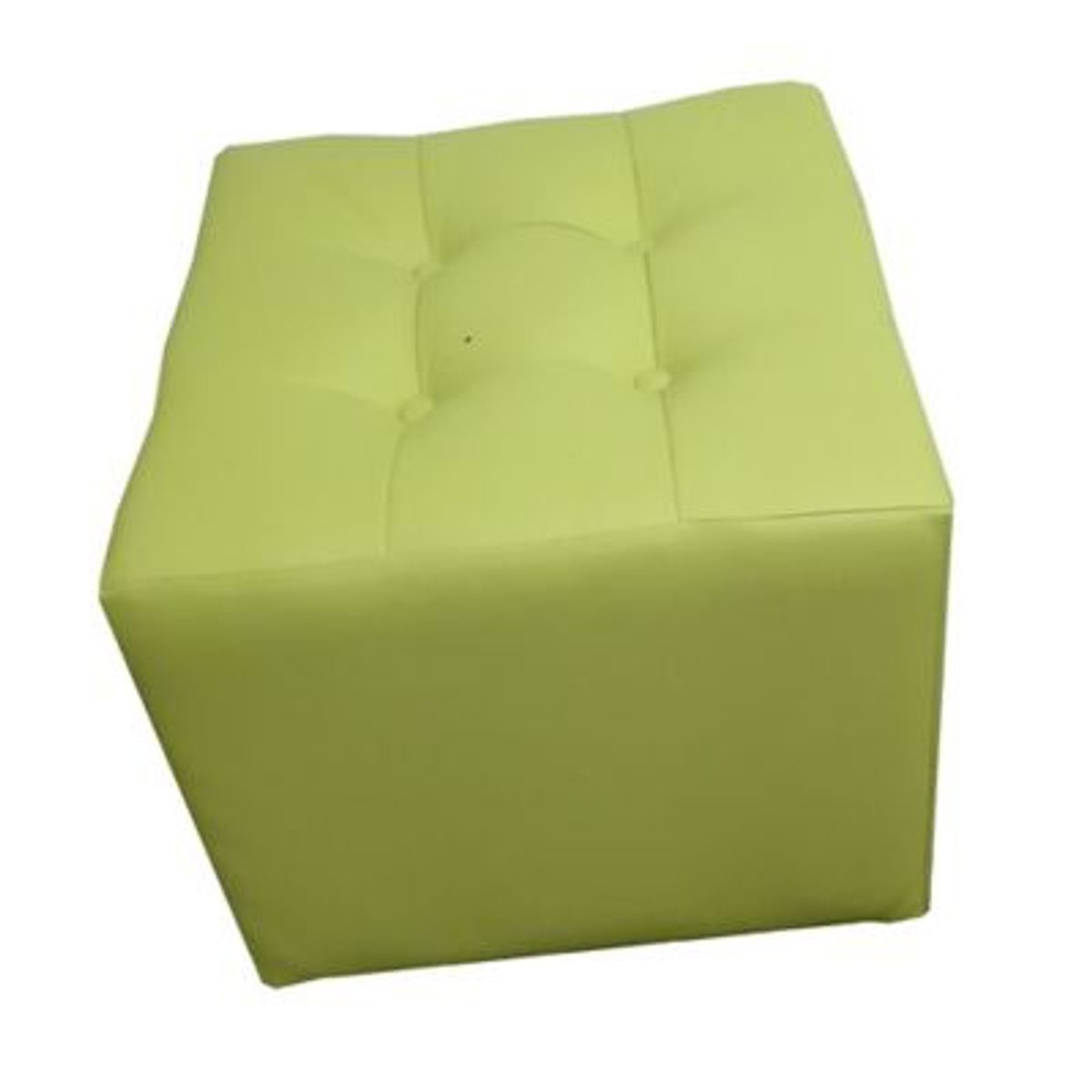 MUEBLES HVM - Puff  verde  Turquesa negro  cuero 4 botones