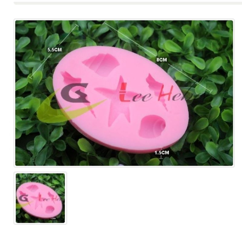 GENERICO - Molde Para Fondant Silicona Forma Caracoles Estrellas De Mar