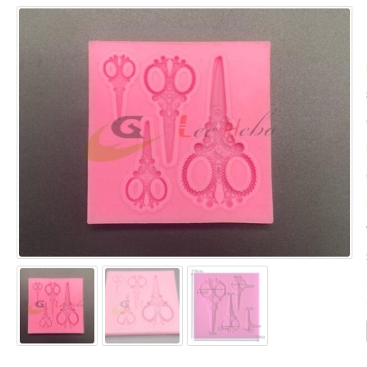 GENERICO - Molde Para Fondant Silicona Forma Tijeras