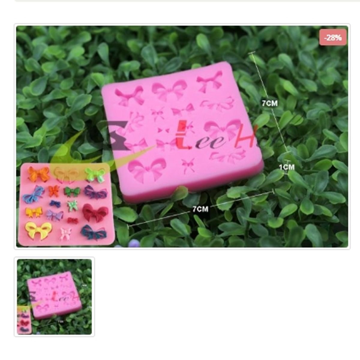 GENERICO - Molde Para Fondant Silicona Forma Mini Lazos Moños